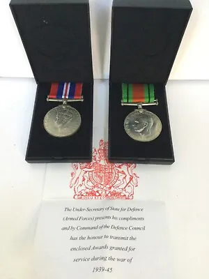 £58.99 • Buy WW2 War Medal & Defence Medal Group RAF In ORIGINAL Boxes With Leaflet