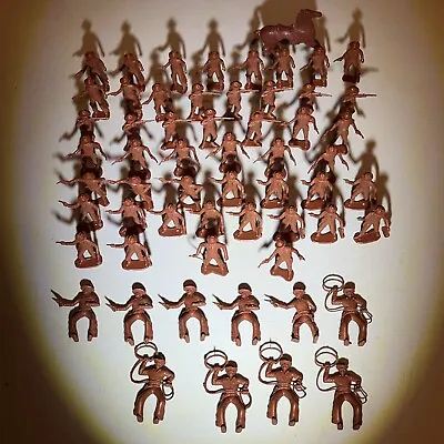 Vintage MPC  Plastic Brown  Cowboys - LOT Of 58 Cowboys And 1 Horse • $10