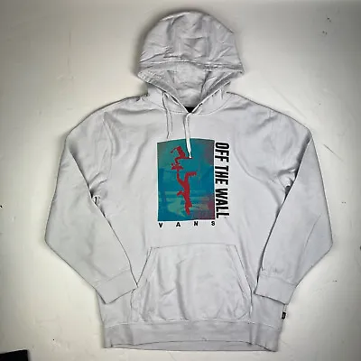 Vans Skate Mens Off The Wall Graphic Pullover Hoodie White Used XL Photo Print • £35