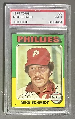 1975 Topps #70 Mike Schmidt HOF Phillies 3B Vintage Graded PSA 7 NM • $49.99