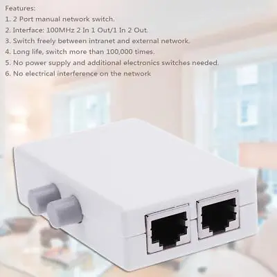 Mini 2 Port RJ45 Network Switch Ethernet Network Box Switcher Adapter HUB • $7.78