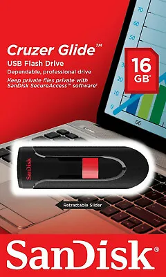 Sandisk Cruzer Glide 16gb Usb  Flash Drive Memory Stick Thumb Storage 16 Gb • $6.09