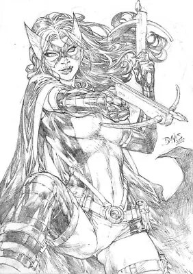 Huntress By Ed Benes Original Art Pencil DC Comics 9  X 12  • $449.99
