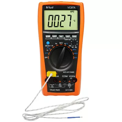AideTek VC97A Auto Range Multimeter Tester T-RMS Back Light Current Buzz Hold US • $39.01