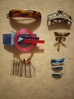 Vtg Lot 14 Of Hair Mixed Colors And Sizes Barrettes 1960s To 1990s  • $10