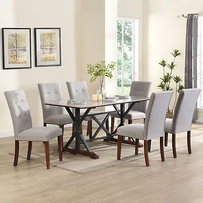 7-piece Dining Table SetDining Table With 6 Upholstered Chairs For Dining Room • $901.99