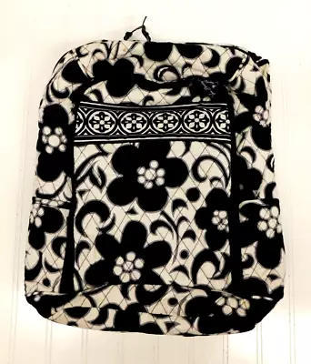 Vera Bradley Quilted Night And Day Laptop Backpack Black White Floral • $16.99