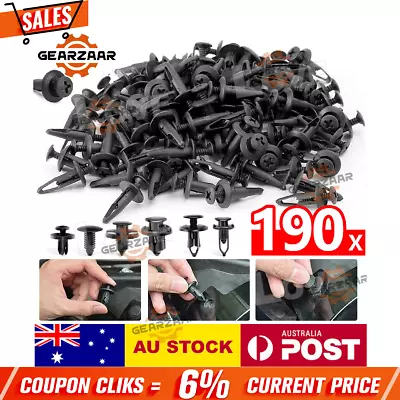 190PCS Car Auto Trim Body Plastic Push Pin Rivet Fastener Panel Moulding Clips • $12.99