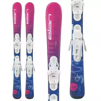 NEW 2023 Elan Junior Girl's Skis ELAN SKY UFlex 110cm + Size Adjustable Bindings • $167.49