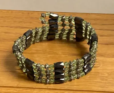 36  Green Magnetic Hematite Wrap Bracelet Or Necklace • $5