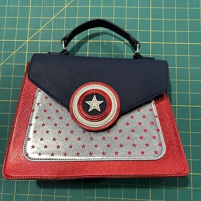 Disney Danielle Nicole Purse Marvel Wonder Women Silver Stars Shoulder Bag Hooks • $55