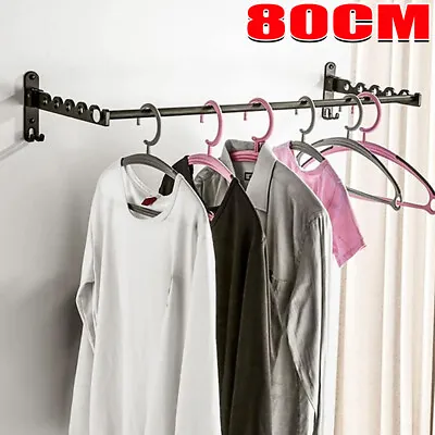 Wall Mounted Drying Rack Clothes Airer Laundry Indoor Outdoor Folding Dryer • £9.99