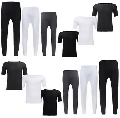 Thermal Top Bottoms Long Johns Men's Short Sleeve T-Shirt Vest Under Wear Pants • £7.45