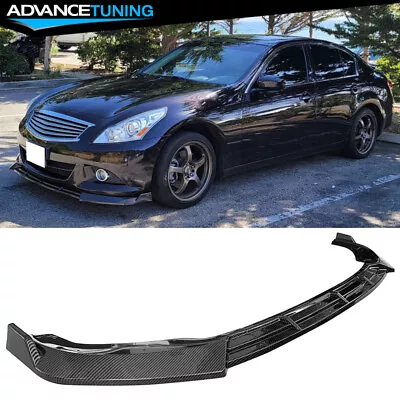 Fits 10-13 Infiniti G37 Sedan Carbon Fiber Print 3PC Front Bumper Lip Splitter • $86.99