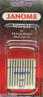 GENUINE JANOME 1600p HD9 SEWING MACHINE NEEDLES HLx5 90/14 PRO HL X 5 - 10 Pack • £10.99