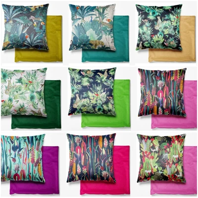 £10.99 • Buy Velvet Cushion Covers Botanical Luxury 45cm/ 18  Home Decor Scatter Pillows