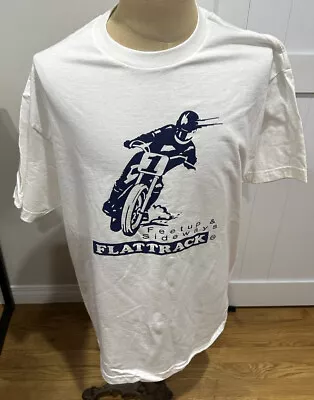 Vintage Flat Track Motorcycle Racing “Feet Up And Sideways Shirt Mens XL • $45