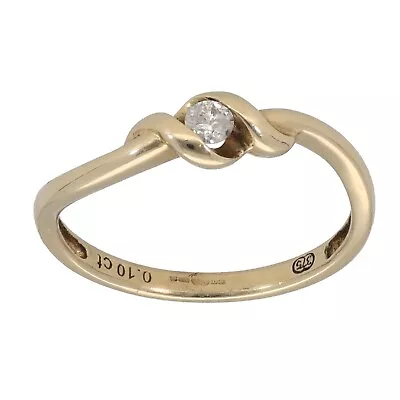 9ct Gold Diamond Ring 1.59g Solitaire Size O - Fully Hallmarked • £85