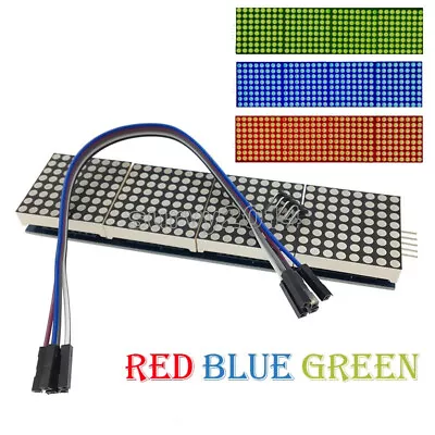 MAX7219 4 In 1 LED Display Microcontroller+5P Line Dot Matrix Module For Arduino • $5.28