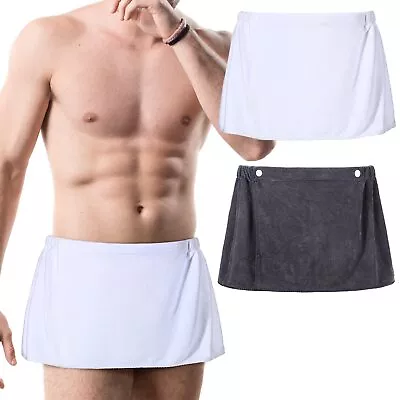 Men's Bath Towel Wearable Shower Wrap Short Pants Soft Mircofiber Swimming To... • $29.22