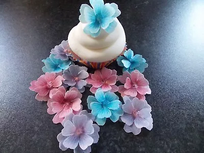 12 X 3D Edible Mixed Flowers Wafer/rice Paper Cake/cupcake Toppers • £9.50