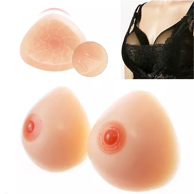 One Pair Concave Design Triangle Silicone Breast Forms Mastectomy Transgender • $23.11