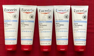 Lot Of (5) EUCERIN Skin Calming Creme Calms & Prevents Dry Itchy Skin - 8 Oz  • $25