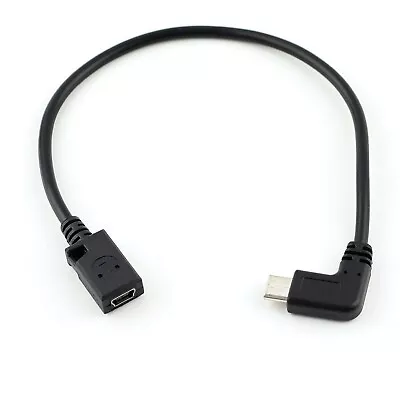 Angled Mini USB Female To USB Type C Male Jack Plug Cable Lead Adapter Converter • £3.42