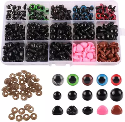 Safety Eyes 560Pcs Plastic Safety Eyes And Noses 6-14Mm Colorful Crochet Toy Ey • $18.44