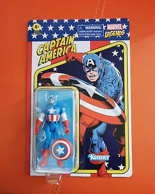 Marvel Legends Retro Recollect 3.75  Captain America Action Figure Hasbro Kenner • £10.99