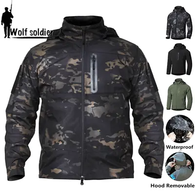 Windbreaker Mens Tactical Jacket Soft Shell Army Military Jacket Waterproof Coat • $59.84