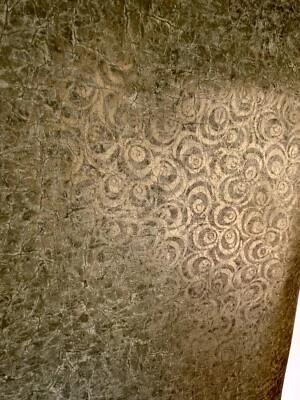 £39.32 • Buy Vtg 60's Dk Avocado Green Mod Crinkle &graphic Print Wallpaper Open Roll  21  W