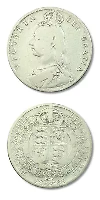 Great Britain Queen Victoria  Half Crown 1889 Fine Silver Coin • $31.99