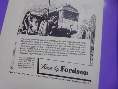 Classic Fordson Tractor £150....! Stylish Mid 1939 Advert Original & Illustrated • £5