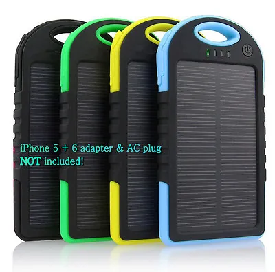 5000 Mah Dual-USB Waterproof Solar Power Bank Battery Charger For Cell Phone • $8.99