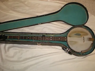 VERY NICE Vtg Early 60's Vega Folklore SS-5 Long-Neck Banjo W/ Hardshell Case • $799.95