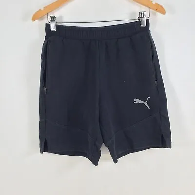 $19.95 • Buy Puma Mens Sweat Shorts Size S Black Stretch Cotton Blend 063855