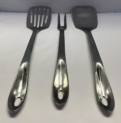 Wolfgang Puck 3 Pc Stainless Cookware 2 Spatulas Slotted And Solid- Meat Fork • $29.99