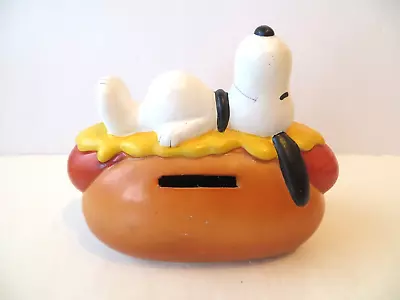 Vintage Very Rare Peanuts Snoopy Hot Dog Coin Bank1958-1966united Feature Synd • $99.99