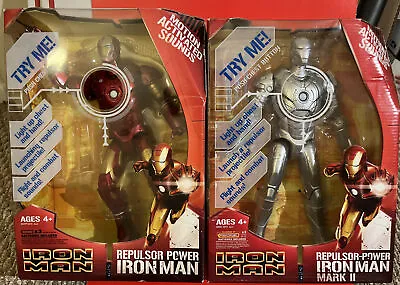 IRON MAN REPULSOR POWER And MARK II Action Figure Hasbro 2008+Ironman 2 TRU Mugg • $45