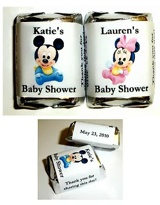 60 Disney Baby Mickey Minnie Baby Shower Candy Wrapper Labels • $7.50
