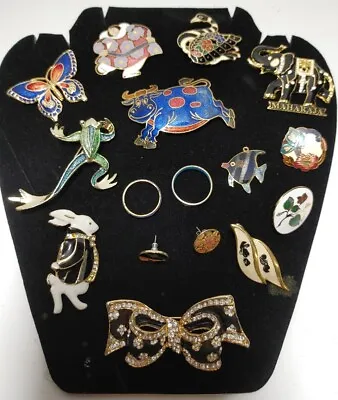 Estate Vintage Various Cloisonne Brooch Pin Lot  Of 16 • $4.80