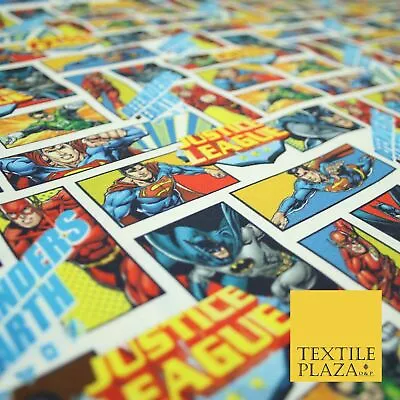JUSTICE LEAGUE Comic Superman Flash Batman Digital Print 100% Cotton Fabric 4755 • £1.50