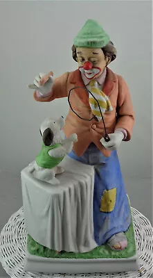 VINTAGE WACO MELODY IN MOTION ANIMATED MUSIC BOX Seiji Nakane CLOWN W/ BINGO DOG • $20