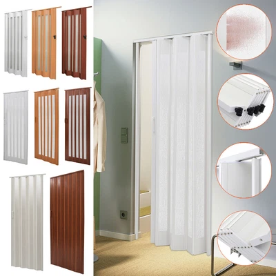 Folding Internal Accordion PVC Sliding Door 6/10mm Thickness Divider Panel Door • £49.95