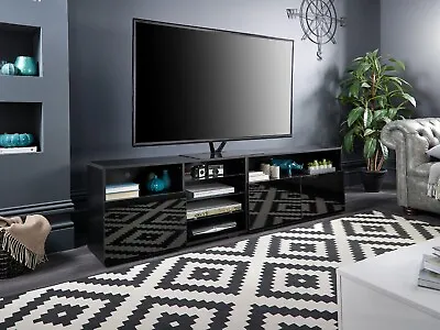 TV Stand Cabinet 200cm With LED Lights For Up To 90  TV SoundBar Shelf 55cm Tall • £124