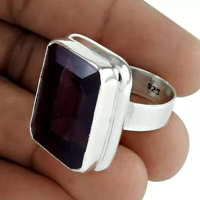 Natural Man-Made Glass 925 Silver Cocktail Tribal Ring Size Q For Girls M63 • $56.63