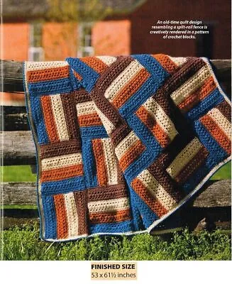 $6.45 • Buy Fence Rail Afghan Crochet Pattern Only - Ln  Ser