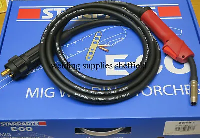 MB15 3m 3metre MIG WELDING EURO TORCH WITH OPTIONALTIPS • £31