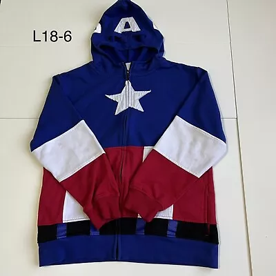 Marvel Captain America Hoodie Youth Large Masked Hood Mask Sweatshirt • $14.50